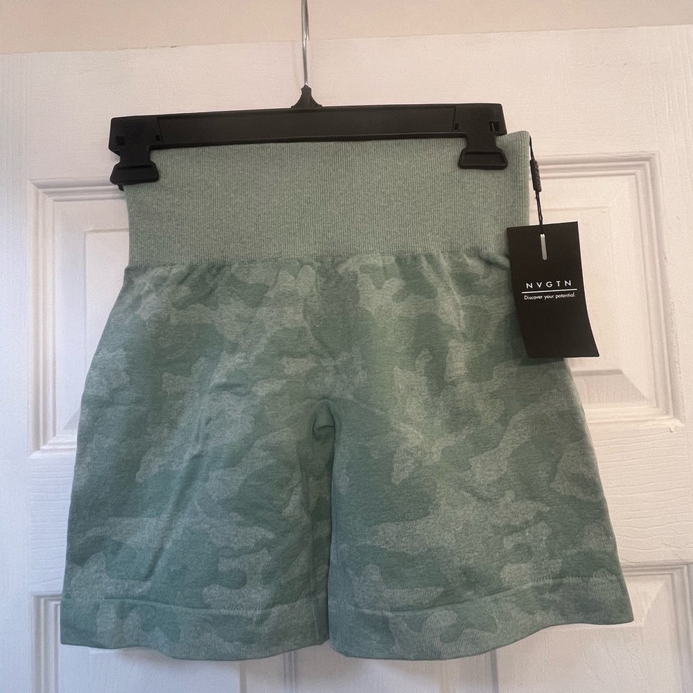 NVGTN Sage Green Camo Seamless Shorts
